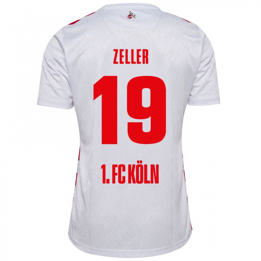 Niño Camiseta Dóra Zeller #19 Blanco Rojo 1ª Equipación 2024/25 La Camisa