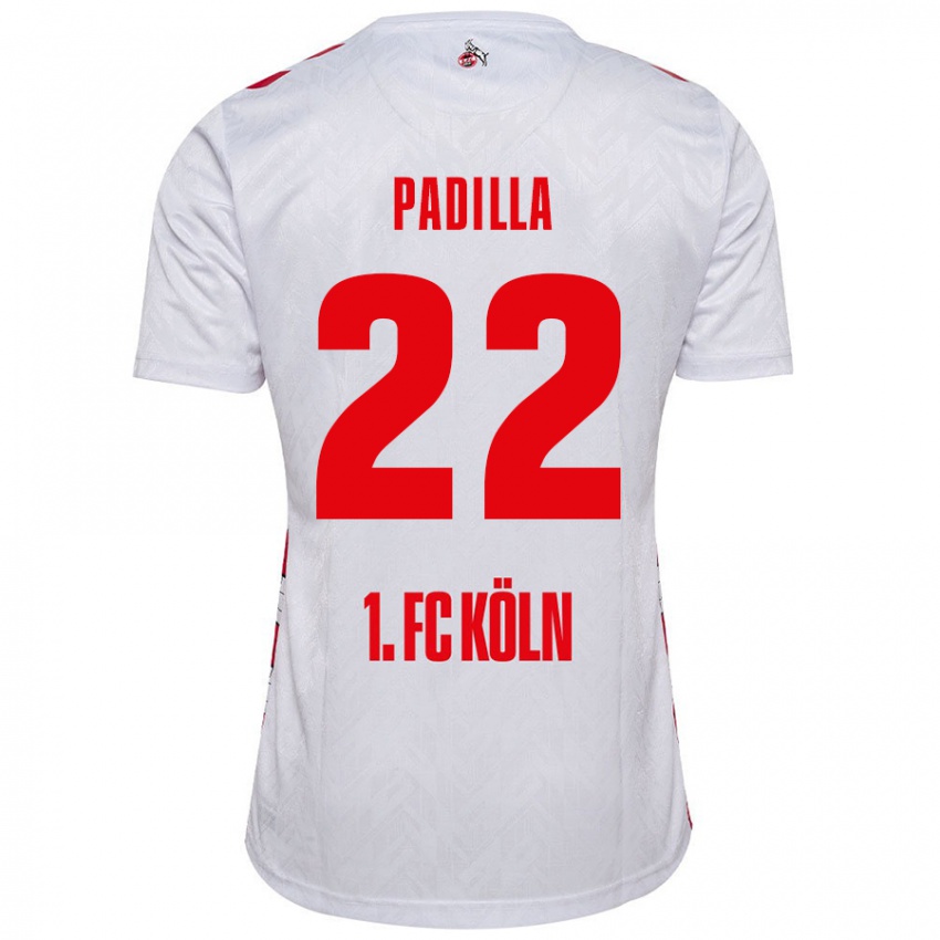 Niño Camiseta Natalia Padilla #22 Blanco Rojo 1ª Equipación 2024/25 La Camisa