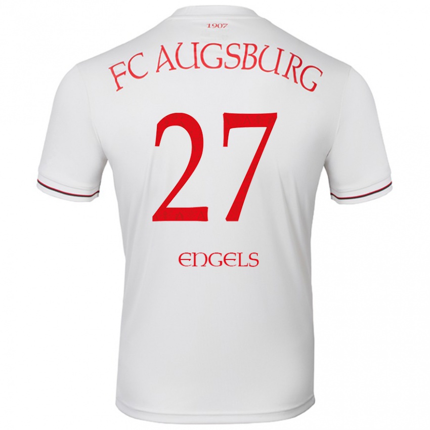 Niño Camiseta Arne Engels #27 Blanco 1ª Equipación 2024/25 La Camisa