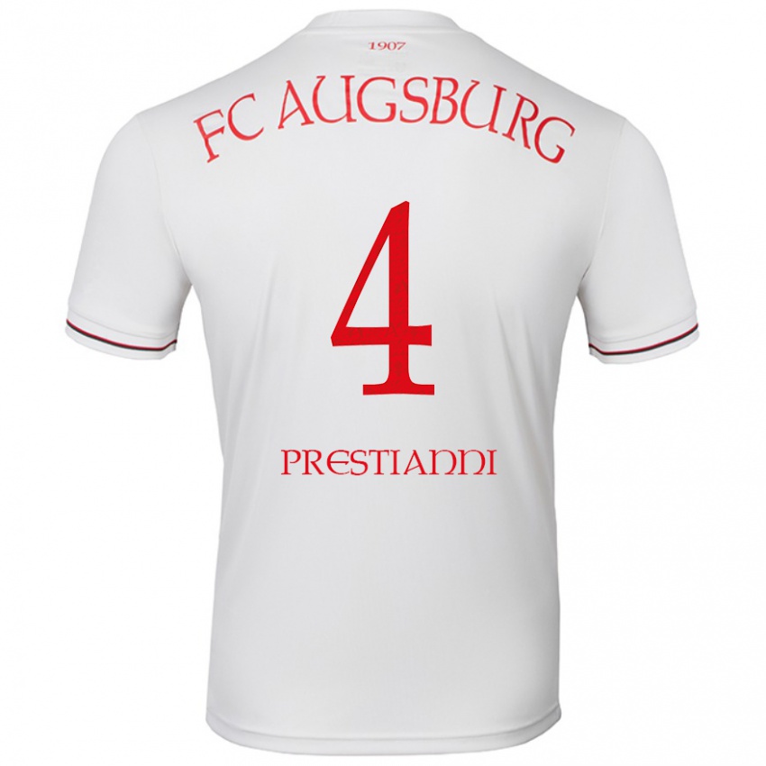 Niño Camiseta Luis Prestianni #4 Blanco 1ª Equipación 2024/25 La Camisa