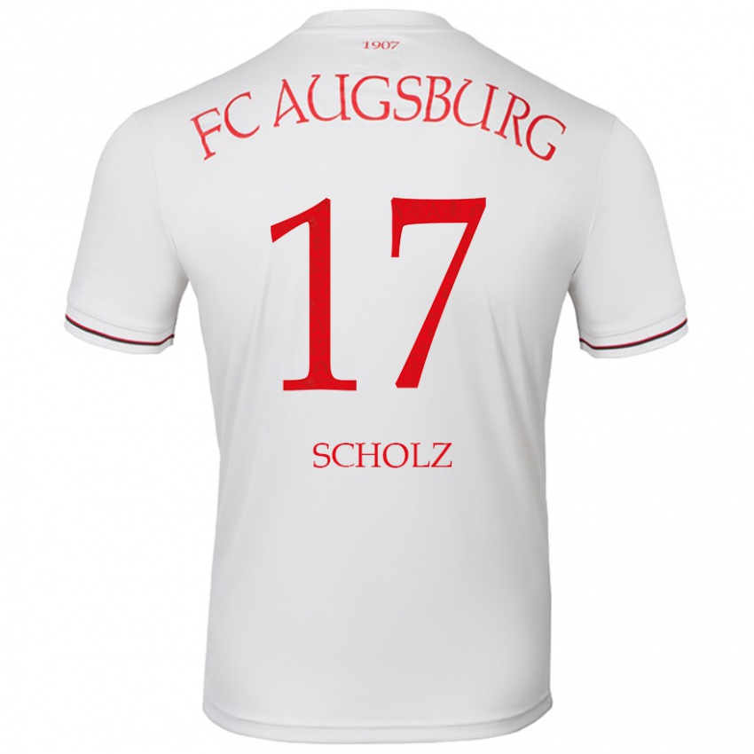 Niño Camiseta Jerome Scholz #17 Blanco 1ª Equipación 2024/25 La Camisa