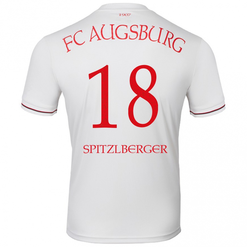 Niño Camiseta Jordan Spitzlberger #18 Blanco 1ª Equipación 2024/25 La Camisa