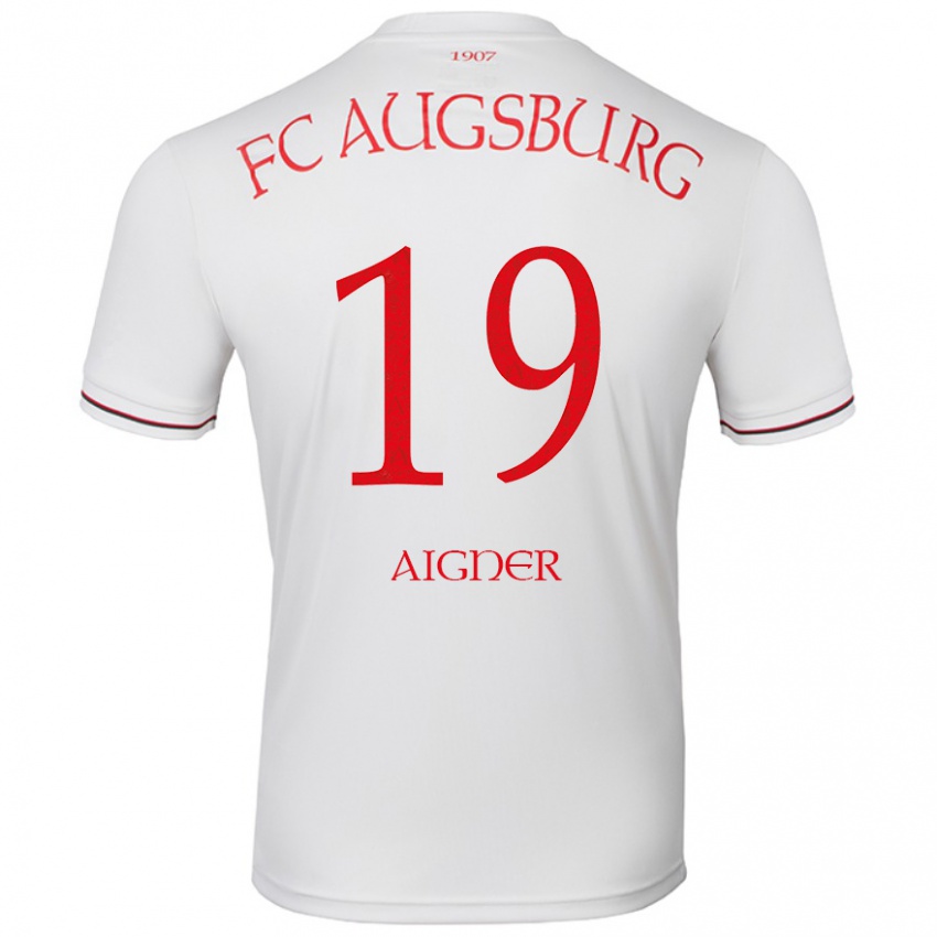 Niño Camiseta Lukas Aigner #19 Blanco 1ª Equipación 2024/25 La Camisa