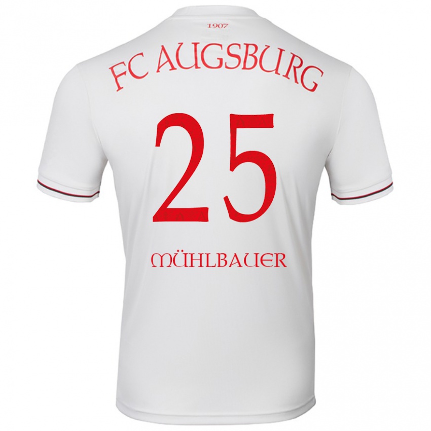 Niño Camiseta Simon Mühlbauer #25 Blanco 1ª Equipación 2024/25 La Camisa