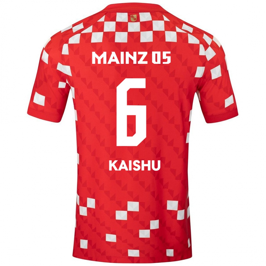 Niño Camiseta Kaishu Sano #6 Blanco Rojo 1ª Equipación 2024/25 La Camisa