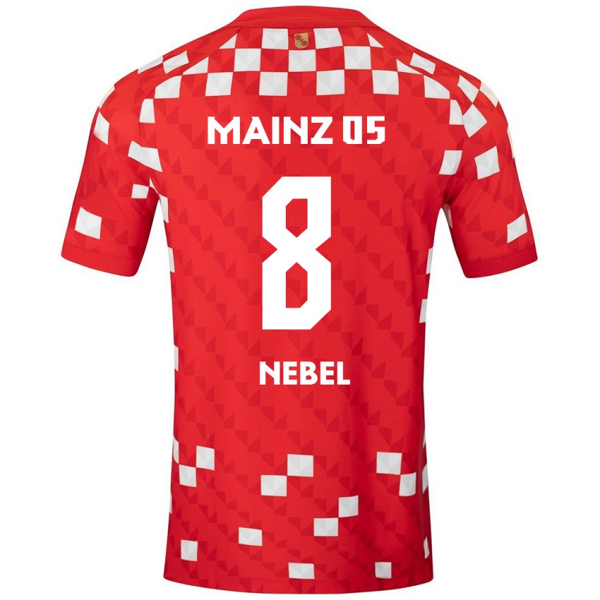 Niño Camiseta Paul Nebel #8 Blanco Rojo 1ª Equipación 2024/25 La Camisa