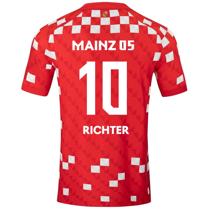 Niño Camiseta Marco Richter #10 Blanco Rojo 1ª Equipación 2024/25 La Camisa