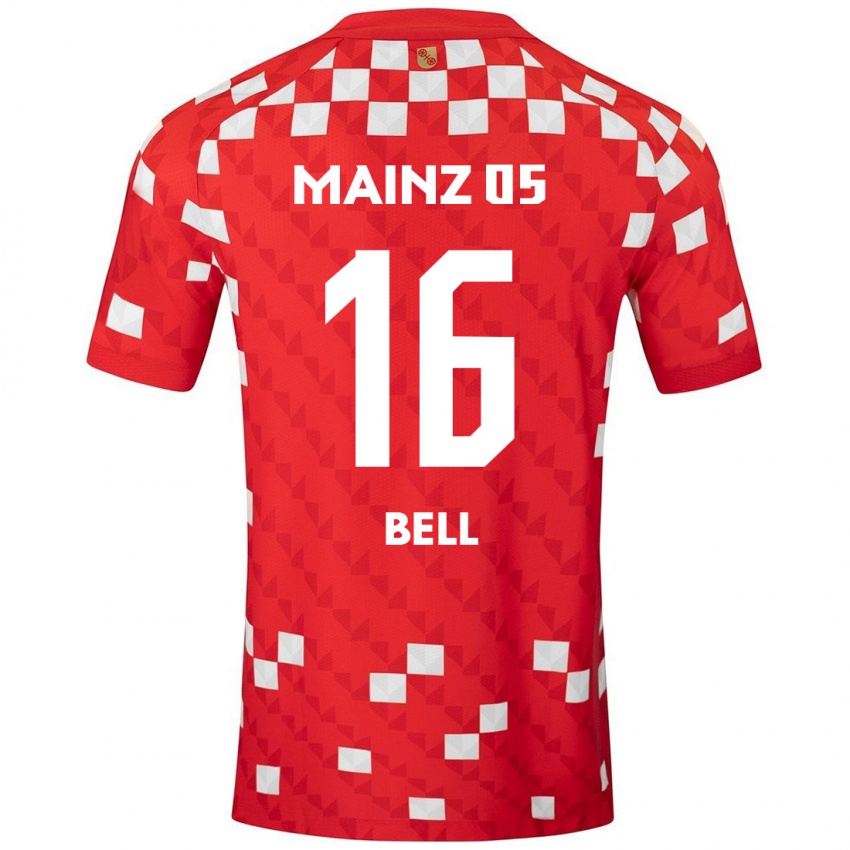 Niño Camiseta Stefan Bell #16 Blanco Rojo 1ª Equipación 2024/25 La Camisa