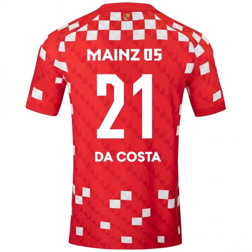 Niño Camiseta Danny Da Costa #21 Blanco Rojo 1ª Equipación 2024/25 La Camisa