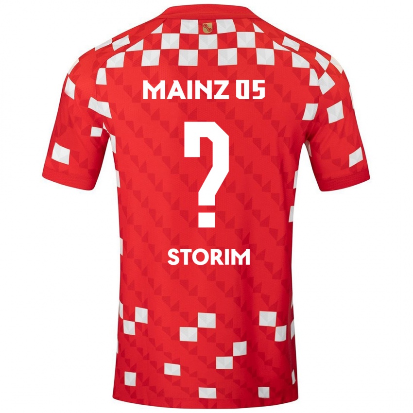 Niño Camiseta Max Storim #0 Blanco Rojo 1ª Equipación 2024/25 La Camisa