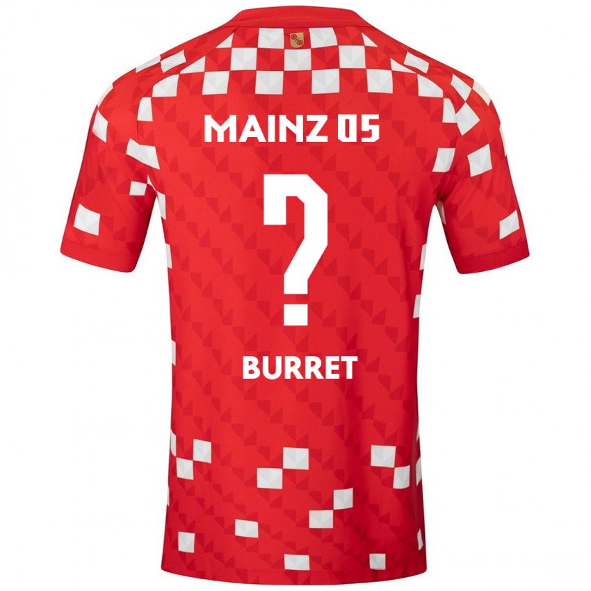 Niño Camiseta Kiran Burret #0 Blanco Rojo 1ª Equipación 2024/25 La Camisa