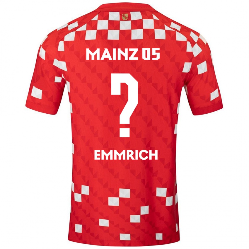 Niño Camiseta Robin Emmrich #0 Blanco Rojo 1ª Equipación 2024/25 La Camisa