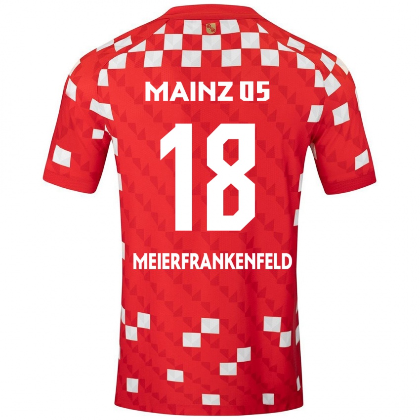 Niño Camiseta Jana Meierfrankenfeld #18 Blanco Rojo 1ª Equipación 2024/25 La Camisa