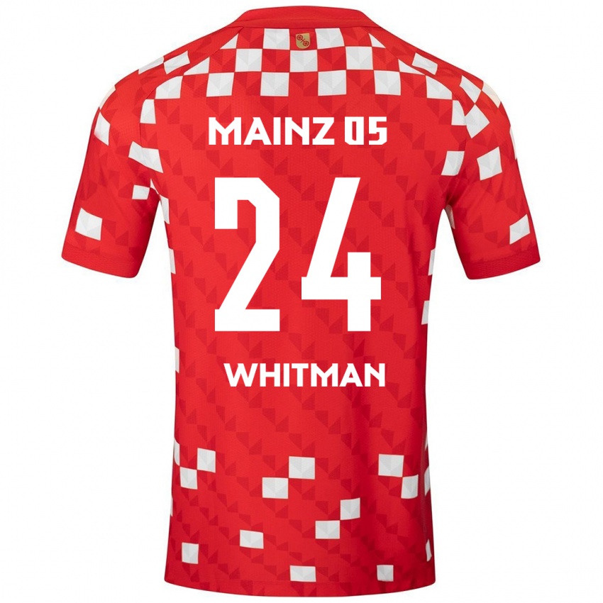 Niño Camiseta Katherine Whitman #24 Blanco Rojo 1ª Equipación 2024/25 La Camisa