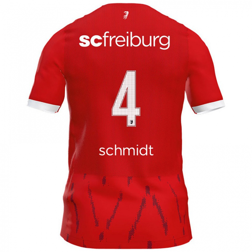 Niño Camiseta Kenneth Schmidt #4 Rojo 1ª Equipación 2024/25 La Camisa