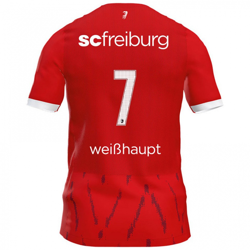 Niño Camiseta Noah Weißhaupt #7 Rojo 1ª Equipación 2024/25 La Camisa