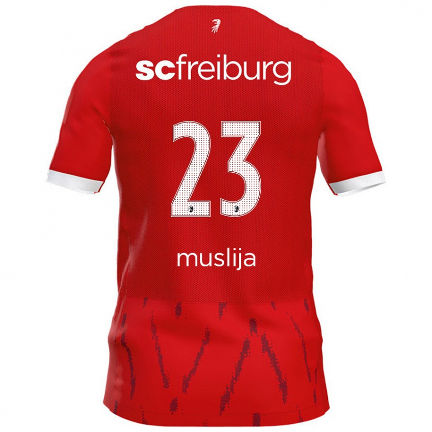 Niño Camiseta Florent Muslija #23 Rojo 1ª Equipación 2024/25 La Camisa