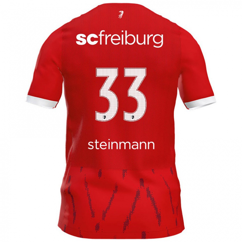 Niño Camiseta Karl Steinmann #33 Rojo 1ª Equipación 2024/25 La Camisa