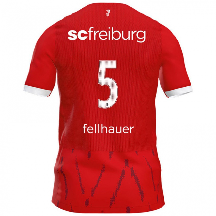 Niño Camiseta Kim Fellhauer #5 Rojo 1ª Equipación 2024/25 La Camisa