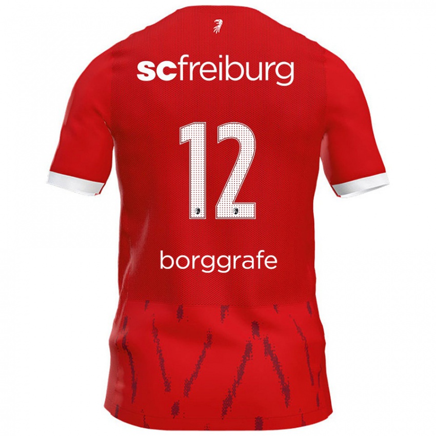 Niño Camiseta Rafaela Borggräfe #12 Rojo 1ª Equipación 2024/25 La Camisa