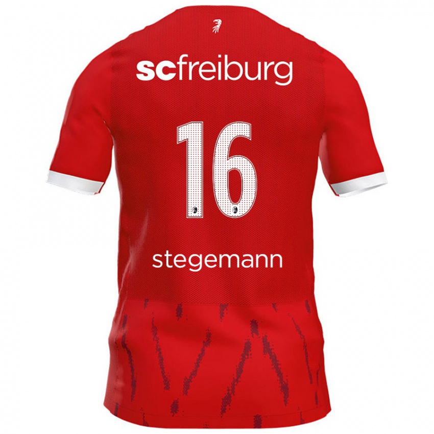 Niño Camiseta Greta Stegemann #16 Rojo 1ª Equipación 2024/25 La Camisa