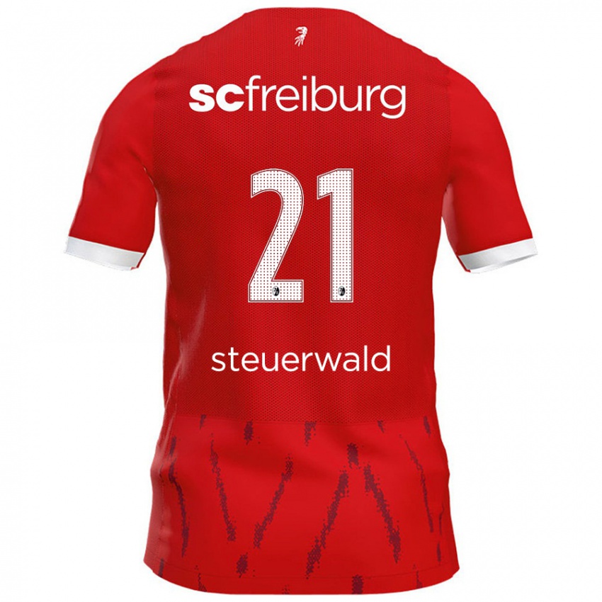 Niño Camiseta Samantha Steuerwald #21 Rojo 1ª Equipación 2024/25 La Camisa