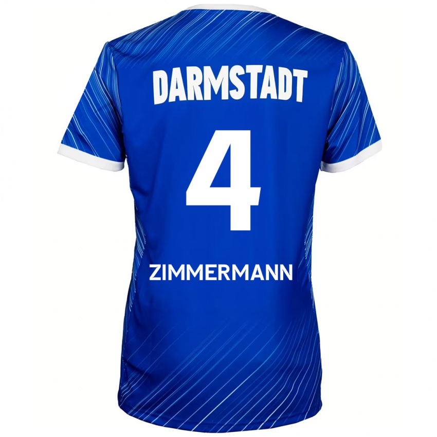 Niño Camiseta Christoph Zimmermann #4 Azul Blanco 1ª Equipación 2024/25 La Camisa