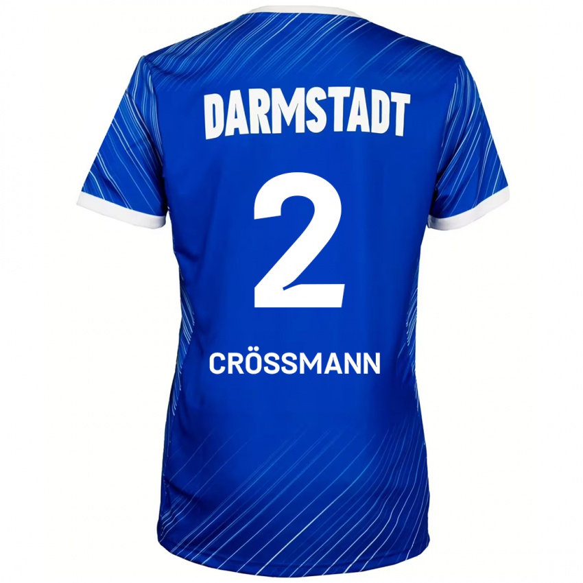 Niño Camiseta Elias Crößmann #2 Azul Blanco 1ª Equipación 2024/25 La Camisa