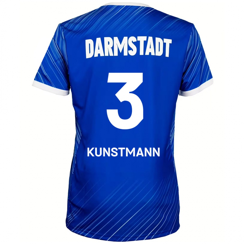 Niño Camiseta Kelvin Kunstmann #3 Azul Blanco 1ª Equipación 2024/25 La Camisa