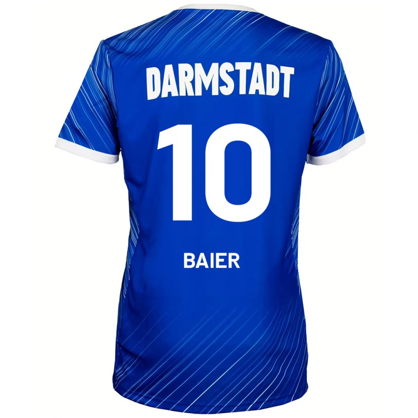 Niño Camiseta Nico Baier #10 Azul Blanco 1ª Equipación 2024/25 La Camisa