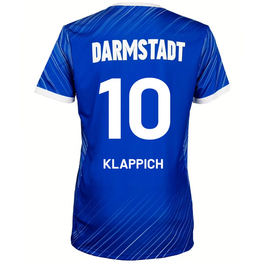 Niño Camiseta Luis Klappich #10 Azul Blanco 1ª Equipación 2024/25 La Camisa