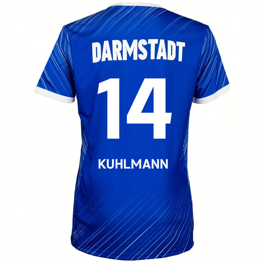 Niño Camiseta Marcel Kuhlmann #14 Azul Blanco 1ª Equipación 2024/25 La Camisa