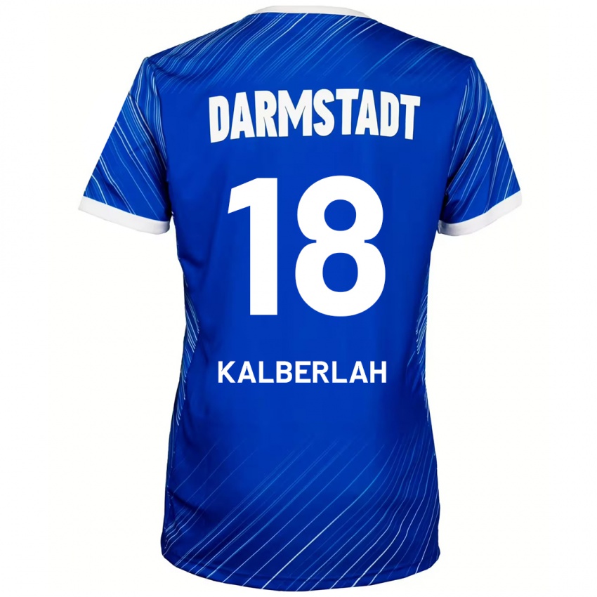 Niño Camiseta Simon Kalberlah #18 Azul Blanco 1ª Equipación 2024/25 La Camisa