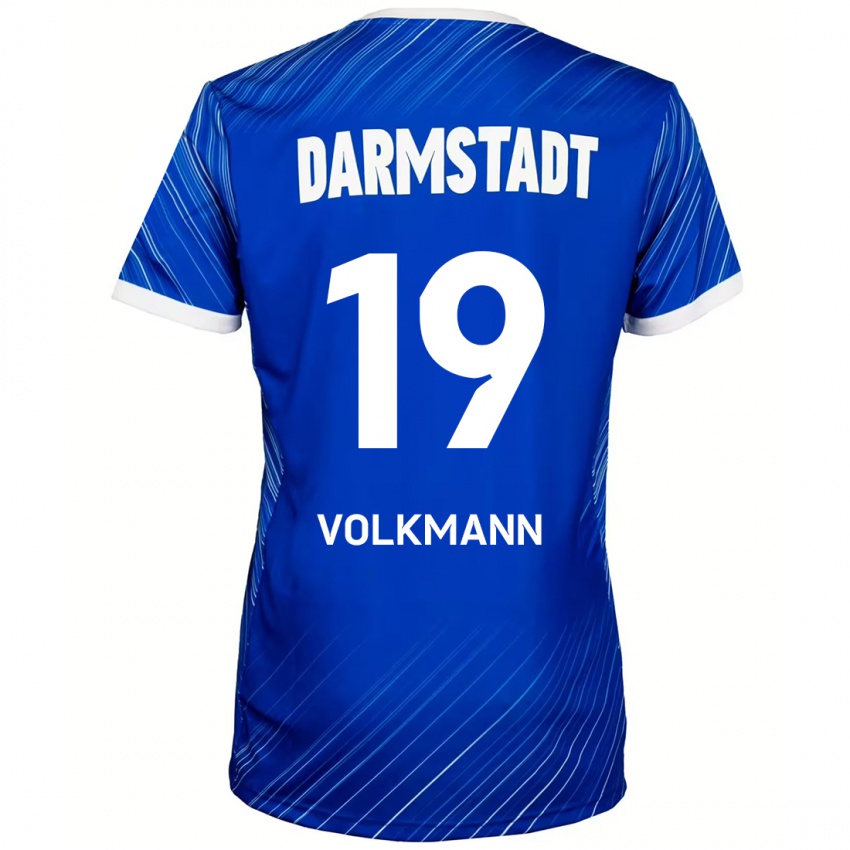 Niño Camiseta Japhet Volkmann #19 Azul Blanco 1ª Equipación 2024/25 La Camisa