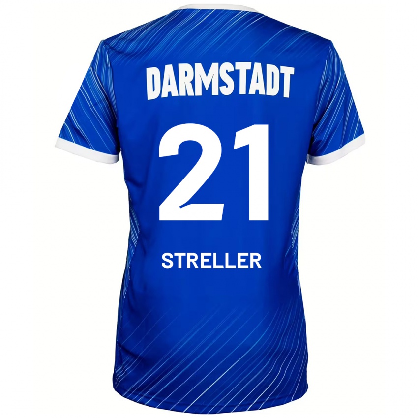 Niño Camiseta Till Streller #21 Azul Blanco 1ª Equipación 2024/25 La Camisa