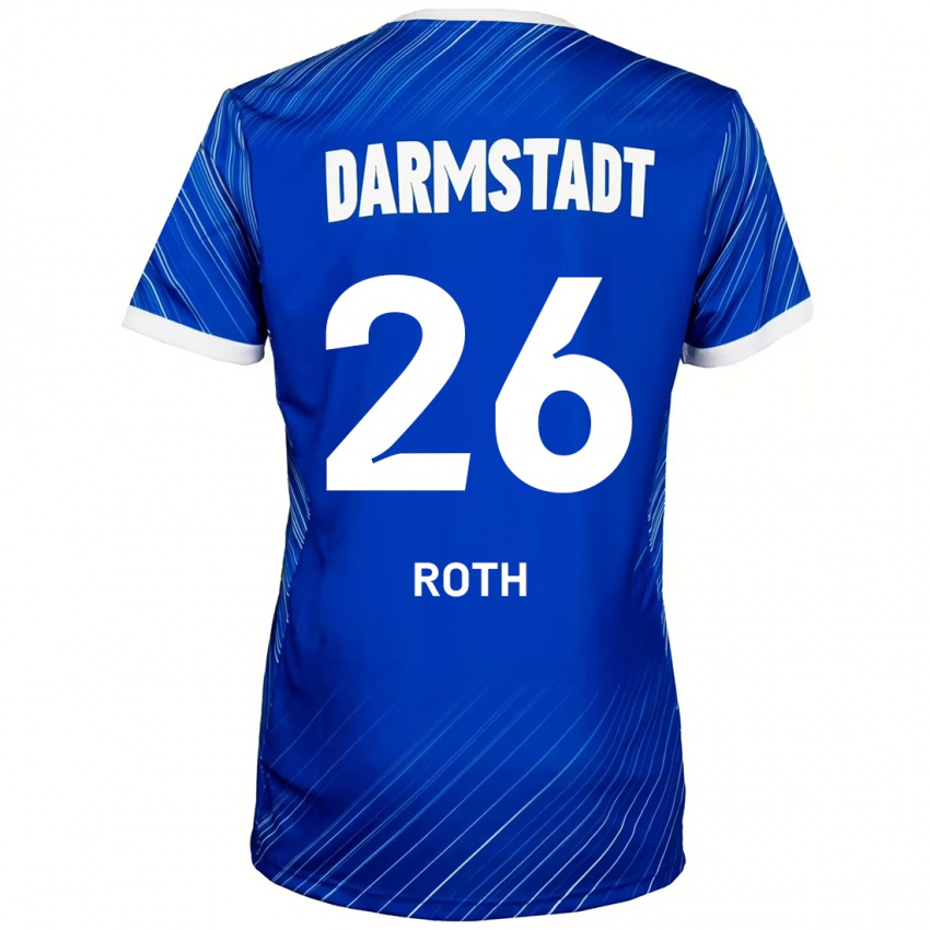 Niño Camiseta Maximilian Roth #26 Azul Blanco 1ª Equipación 2024/25 La Camisa