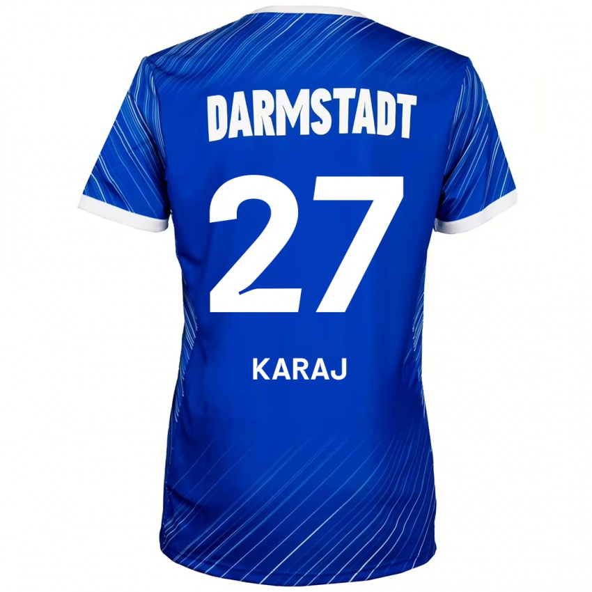 Niño Camiseta Eraldo Karaj #27 Azul Blanco 1ª Equipación 2024/25 La Camisa