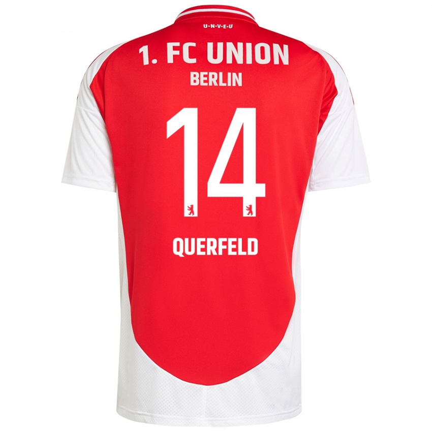 Niño Camiseta Leopold Querfeld #14 Rojo Blanco 1ª Equipación 2024/25 La Camisa