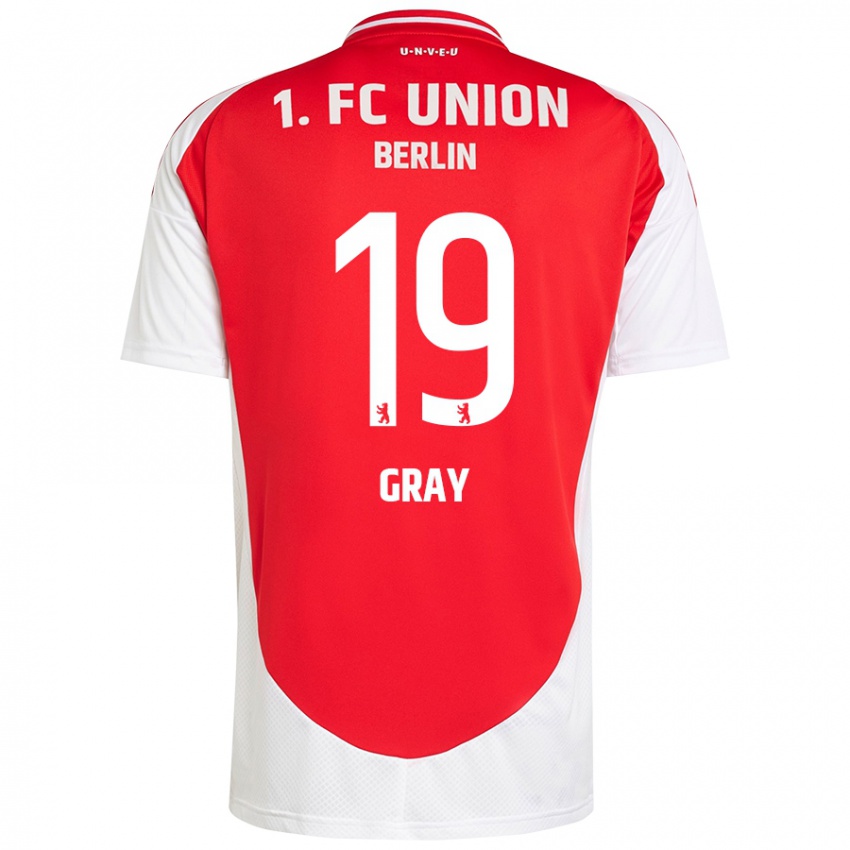 Niño Camiseta Mekhi Gray #19 Rojo Blanco 1ª Equipación 2024/25 La Camisa