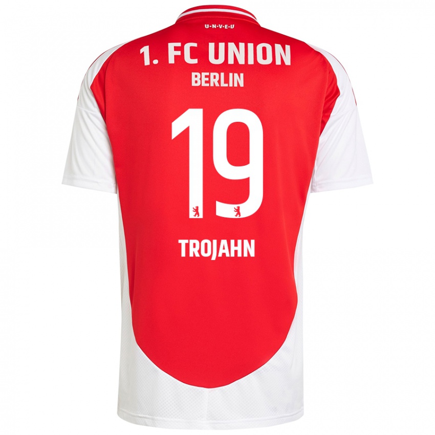 Niño Camiseta Sophie Trojahn #19 Rojo Blanco 1ª Equipación 2024/25 La Camisa