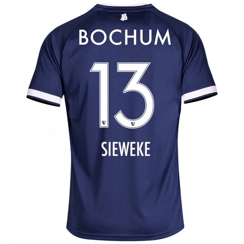 Niño Camiseta Henri Sieweke #13 Azul Oscuro 1ª Equipación 2024/25 La Camisa