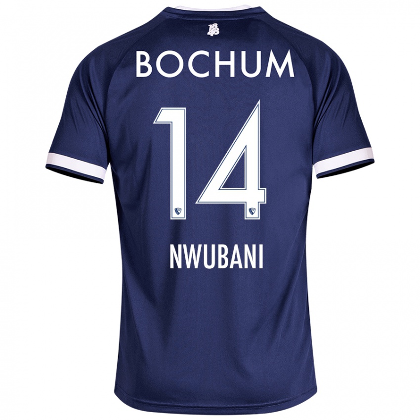 Niño Camiseta Keleb Nwubani #14 Azul Oscuro 1ª Equipación 2024/25 La Camisa