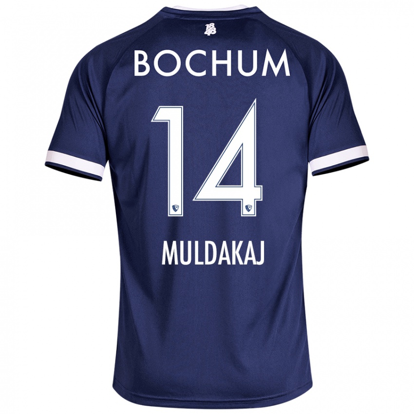 Niño Camiseta Ardit Muldakaj #14 Azul Oscuro 1ª Equipación 2024/25 La Camisa