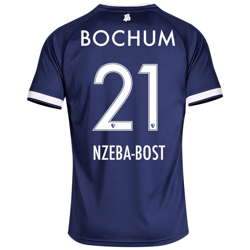 Niño Camiseta Jan Nzeba-Bost #21 Azul Oscuro 1ª Equipación 2024/25 La Camisa