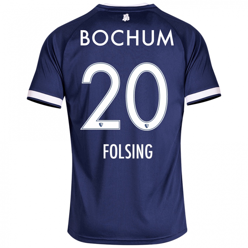 Niño Camiseta Amelie Fölsing #20 Azul Oscuro 1ª Equipación 2024/25 La Camisa