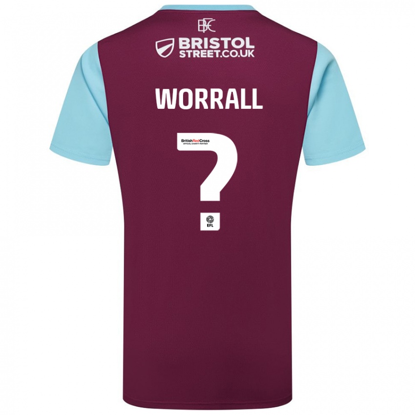 Niño Camiseta Joe Worrall #0 Borgoña Azul Cielo 1ª Equipación 2024/25 La Camisa