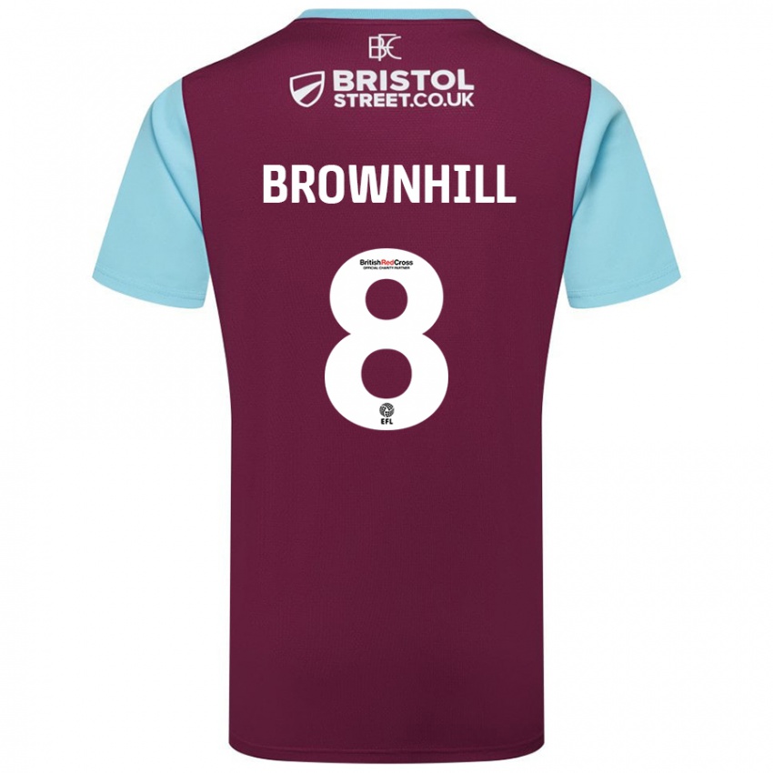 Niño Camiseta Josh Brownhill #8 Borgoña Azul Cielo 1ª Equipación 2024/25 La Camisa