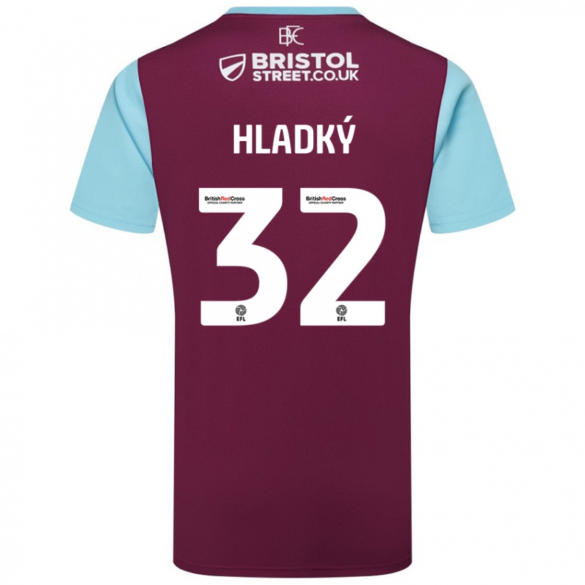 Niño Camiseta Vaclav Hladky #32 Borgoña Azul Cielo 1ª Equipación 2024/25 La Camisa