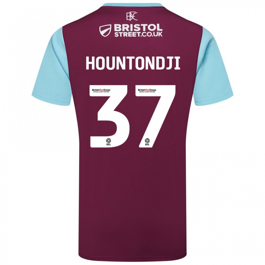 Niño Camiseta Andreas Hountondji #37 Borgoña Azul Cielo 1ª Equipación 2024/25 La Camisa