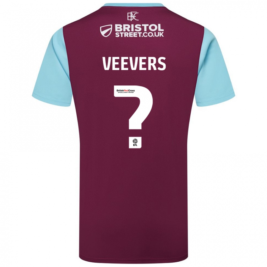 Niño Camiseta Charlie Veevers #0 Borgoña Azul Cielo 1ª Equipación 2024/25 La Camisa